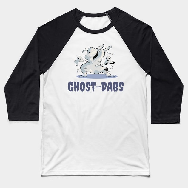 Halloween Ghost Dabs Baseball T-Shirt by MadeBySerif